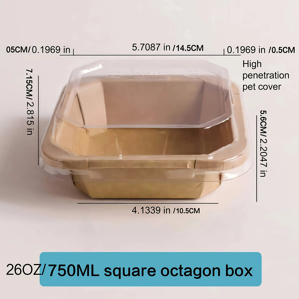 12 Sets Disposable Paper Containers Octagonal Box for Lightweight Food Commercial Use Family Gatherings Takeaway Work Lunches Va