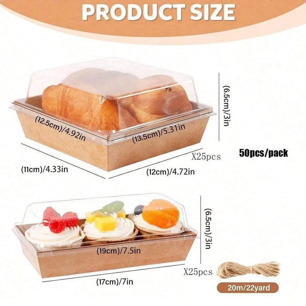 25/50pcs Ins minimalist sandwich packaging box pastry bread cake box Snow Meiniang Swiss roll packaging box