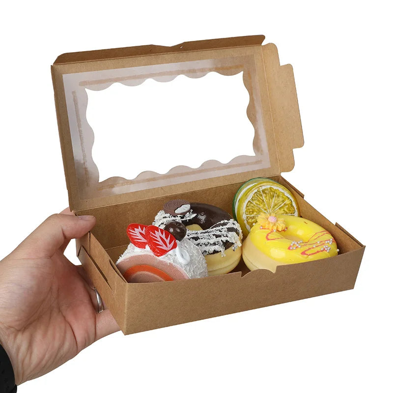 5-20pcs Gift Boxes With Window Birthday Party Chocolate Candy Cookie Gift Packaging Wedding Supplies Baby Shower Christmas Decor