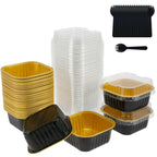 50Pcs Mini Cake Cup Aluminum Foil Cupcake Wrappers Baking Cups Cases Muffin Boxes Non-Stick Pudding Dessert Cups Kitchen Tools