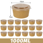 30/10pcs Disposable Kraft Paper Bowls Packaging Boxes with Lids for Hot Soup Salad Noodles Ice Cream Food Containers Lunch Box Christmas