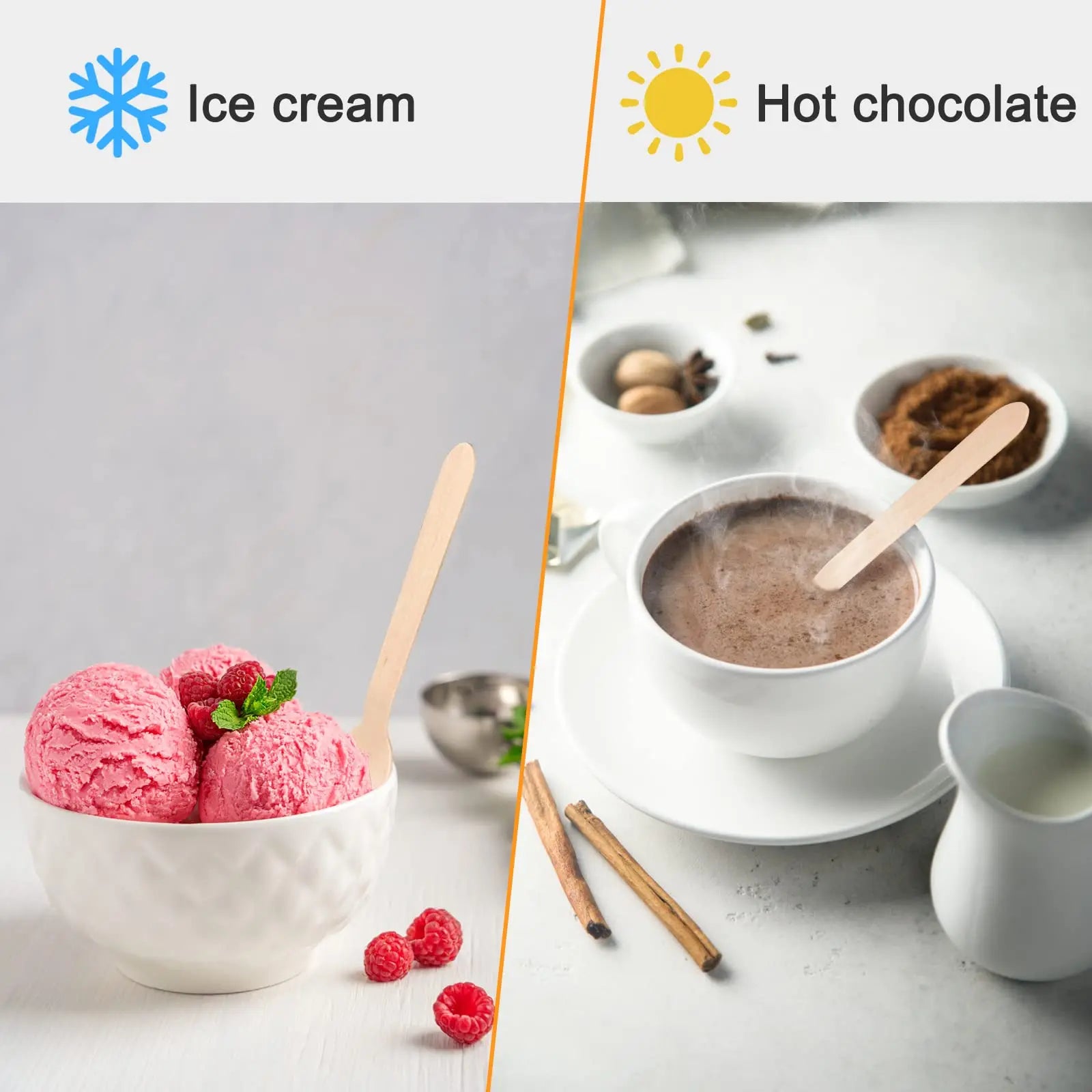 50/100Pcs Disposable Wooden Spoons for Tasting Sampling Yogurt Ice Cream Dessert Forks Wedding Party Tableware Wooden Spoon