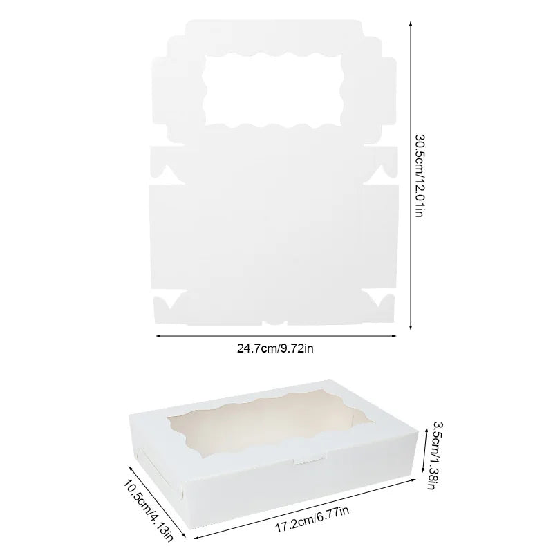 5-20pcs Gift Boxes With Window Birthday Party Chocolate Candy Cookie Gift Packaging Wedding Supplies Baby Shower Christmas Decor