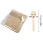 50/100Pcs Disposable Wooden Spoons for Tasting Sampling Yogurt Ice Cream Dessert Forks Wedding Party Tableware Wooden Spoon