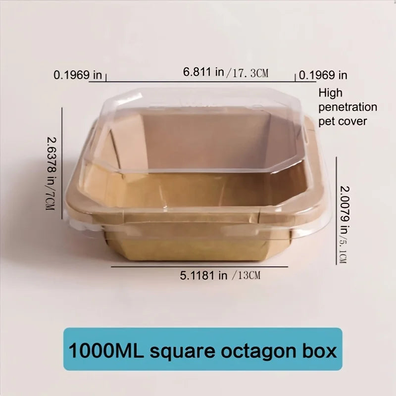 12 Sets Disposable Paper Containers Octagonal Box for Lightweight Food Commercial Use Family Gatherings Takeaway Work Lunches Va