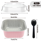 50Pcs Mini Cake Cup Aluminum Foil Cupcake Wrappers Baking Cups Cases Muffin Boxes Non-Stick Pudding Dessert Cups Kitchen Tools