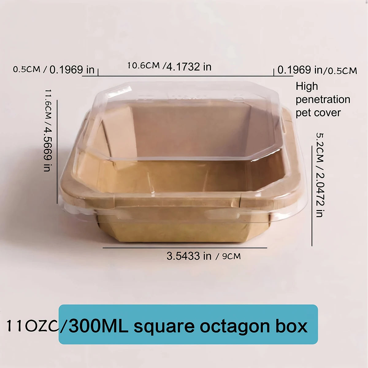 12 Sets Disposable Paper Containers Octagonal Box for Lightweight Food Commercial Use Family Gatherings Takeaway Work Lunches Va