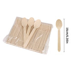 50/100Pcs Disposable Wooden Spoons for Tasting Sampling Yogurt Ice Cream Dessert Forks Wedding Party Tableware Wooden Spoon