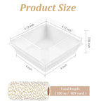 50PCS Paper Charcuterie Boxes with Clear Lids 4 Inches Square White Disposable Sandwich Boxes Dessert To Go Containers