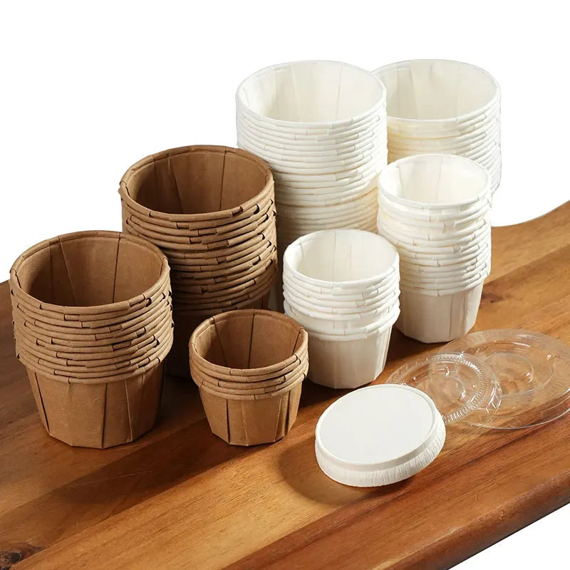 100/200pcs Disposable Paper Leak-proof Food Dipping Cup 0.75/1/2 oz Cup Suitable For Medicine Dispensing Supermarket Tasting Cup