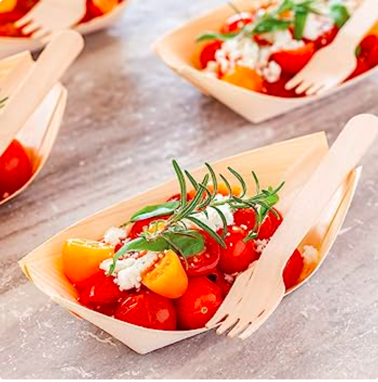 Canape Wooden Food Boats